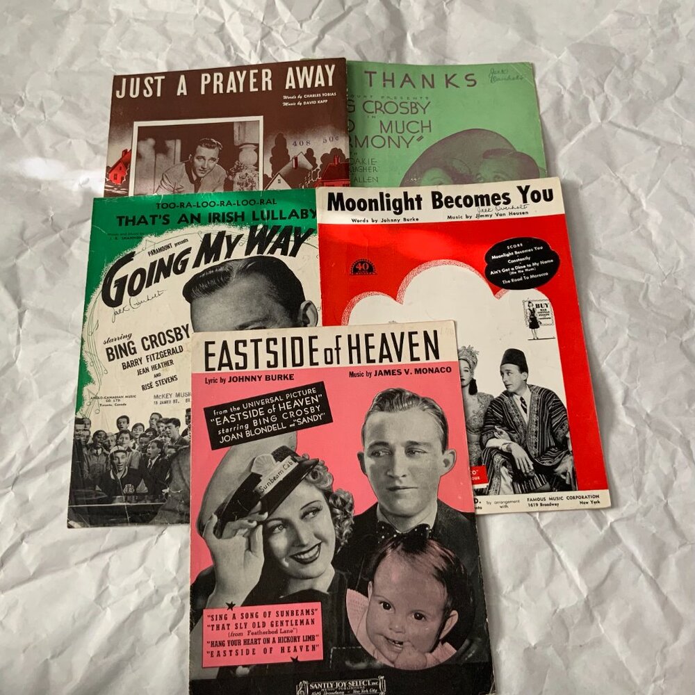 VINTAGE BING CROSBY SHEET MUSIC - LOT OF 5